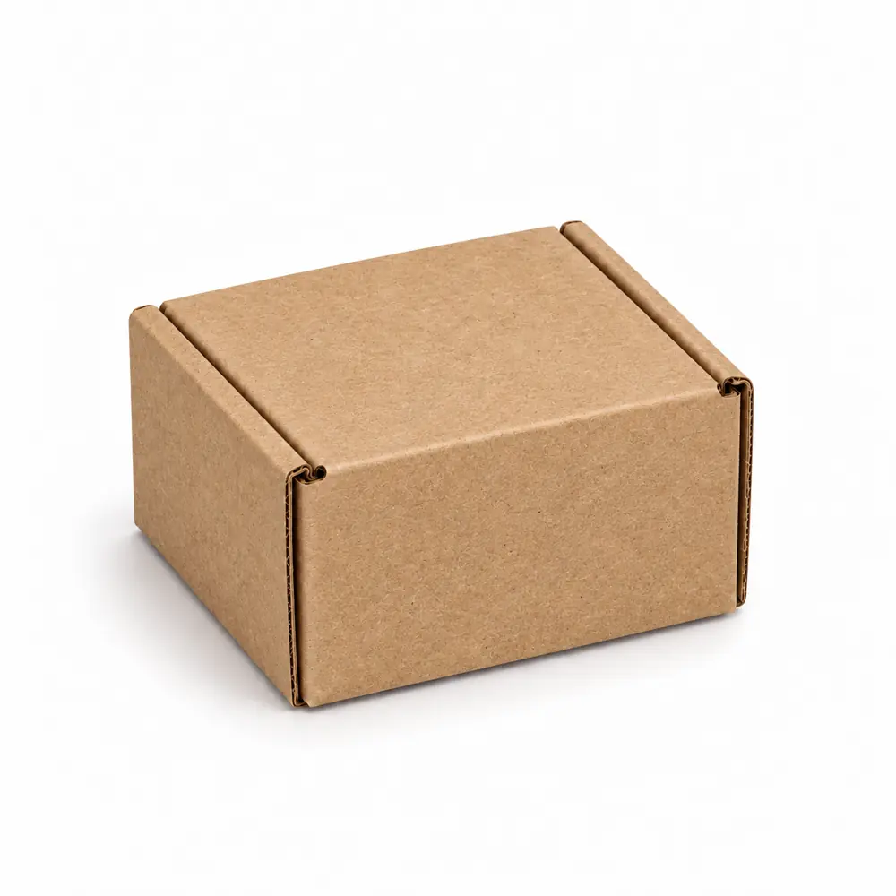Brown 2.5 x 2 x 1.5 inch mailer box