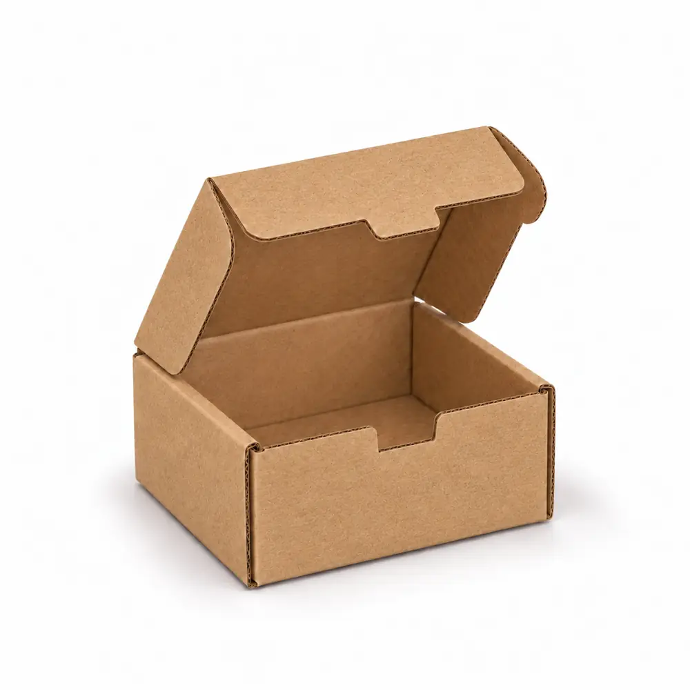 Brown 2.5 x 2 x 1.5 inch mailer box